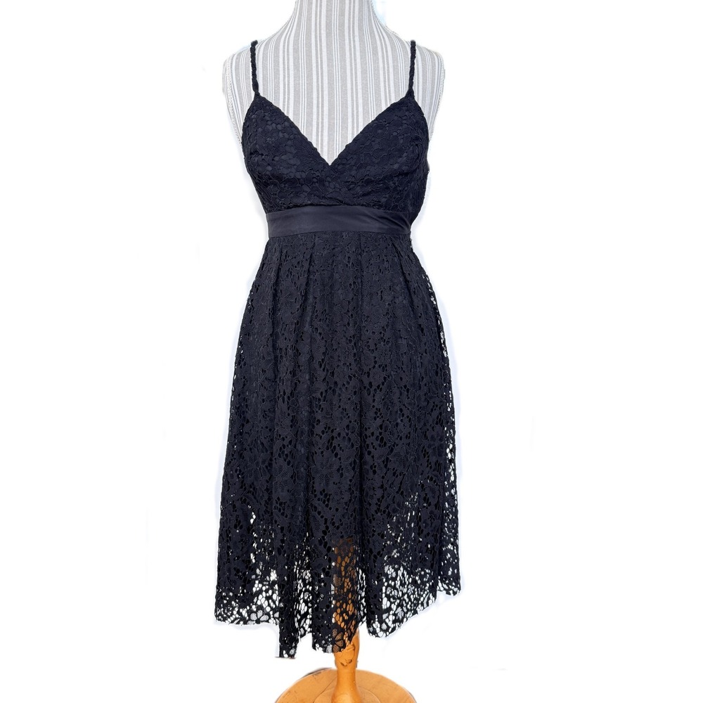 BCBGeneration Black Lace Dress Size 6 Cocktail Little Black Dress Party Chic NWT